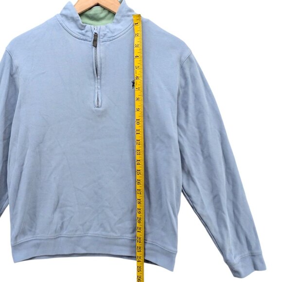 Johnnie O Sully Quarter Zip Sweater Mens Light Blue Cotton Long Sleeve Size S - Picture 6 of 9